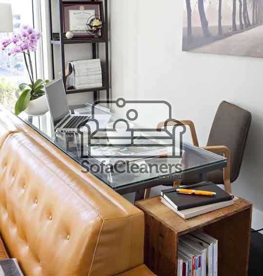 Sydney brown leather office sofa 
