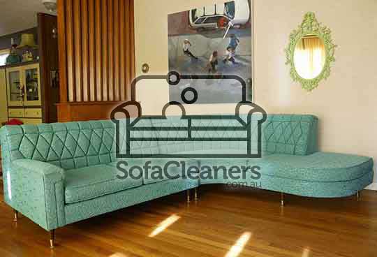 Mont-Albert green rounded cleaned living room sofa 