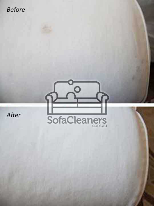 Macarthur sofa before and after stain cleaning 