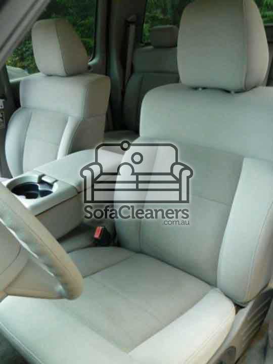 Macleod white cleaned car upholstery 