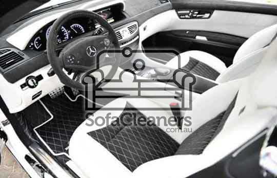 Redland black and white cleaned car upholstery 