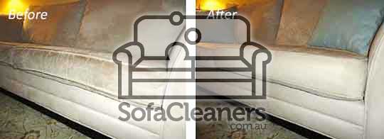Gulfview-Heights fabric couch before and after cleaning 