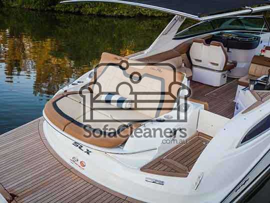 Gold Coast yacht with simple brown upholstery 